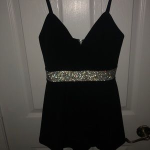Black sparkly romper